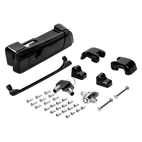 Harley Touring Trunk Lid Latch Kit With Keys Black Billet Zinc Alloy Direct Replacement for Road King Street Glide Electra Glide 2014-2023