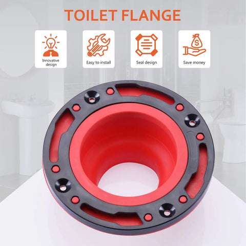 Universal Toilet Flange Repair Kit For 4 Inch And 5 Inch Drain Lines Including Special 3 Inch Connections, red design