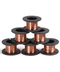 Stacked spools of 0.1mm Enamel Copper Soldering Wire Jumpers For Mobile Phones PCs And Laptops Precision PCB Repair Tool.