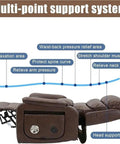 Multi-point support system diagram showing areas for relief and support on Luxurious Electric Lift Recliner Chair For Seniors With Heat Massage, Left Side Tray Table, USB Charging Ports, Storage Pockets, Breathable Upholstered Single Sofa That Hits All The Right Spots.
