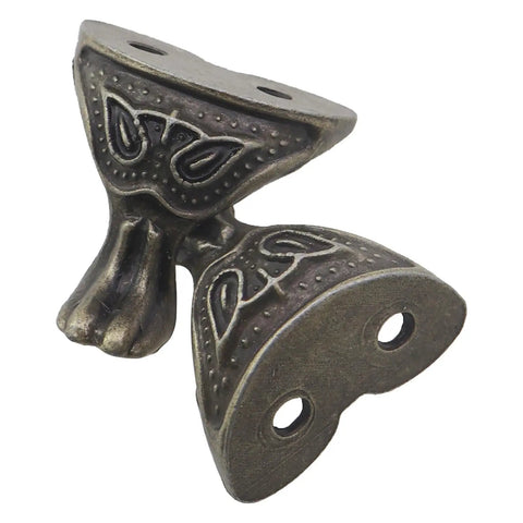 Antique Bronze 8 Pack Decorative Corner Protectors With Screws for Gift Boxes and Wooden Chests Zinc Alloy Fittings