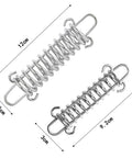 Tent springs: two 304 stainless steel with dual end hooks for tarp tensioning