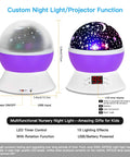 Star Projector Night Light For Kids With 17 Projection Modes And Timer For Baby Bedroom Ceiling Decor Pink USB Or Battery Powered