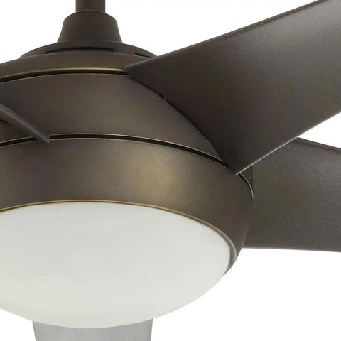 Oil-rubbed bronze ceiling fan with frosted glass bowl, Refurbished Ceiling Light Fixture With LED High Efficiency Design.