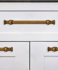 2 Pack 8 Inch Center Antique Brass Cabinet Pulls Heavy Duty Solid Zinc Alloy Handles for Cabinets Dressers Kitchens and Bathrooms