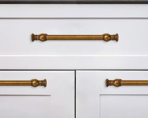 2 Pack 8 Inch Center Antique Brass Cabinet Pulls Heavy Duty Solid Zinc Alloy Handles for Cabinets Dressers Kitchens and Bathrooms