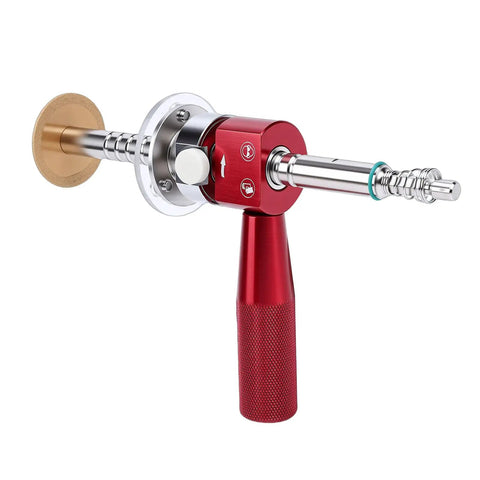 Inside Pipe Cutter Kit For 6 To 105mm Pipes, Adjustable Wall Cutter Tool With Quarter Inch Connection Rod, Red handle close-up
