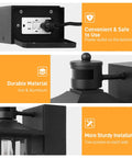Porch Lights With Outlet GFCI Motion Sensor Outdoor Wall Light Black Waterproof Dusk To Dawn Lantern features and materials