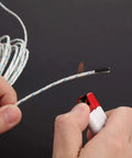 Person testing Ten Piece Three Meter K Type Thermocouple Probes With Mini Connectors Durable Temperature Sensor Wires.