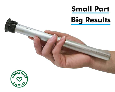 Hand holding Magnesium Anode Rod For Water Heaters 9.25 Inch Length 3/4 Inch NPT Fits Suburban Mor-Flo RV Tanks