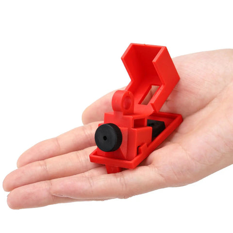 12 Pack Clamp On Circuit Breaker Lockout Device For 120 277 Volt Electrical Single Pole Breakers Lockout Tagout Kit handheld view