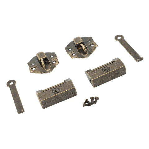 Rustproof Zinc Alloy Latch Lock With Vintage Mini Padlock And Keys For Retro Wooden Boxes Jewelry Cases And Cabinets set with screws