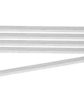 Image of 5 stainless steel robot axles, 6mm x 100mm, showing flat side for set screw contact. D Shaft Stainless Steel Robot Axle 6mm x 100mm 5 Pack Flat Side Drive Shaft For FTC FRC Robots And DIY Builds Smooth Bearing Fit Set Screw Contact D Bore Match Beefy Pro Grade Build Ready.