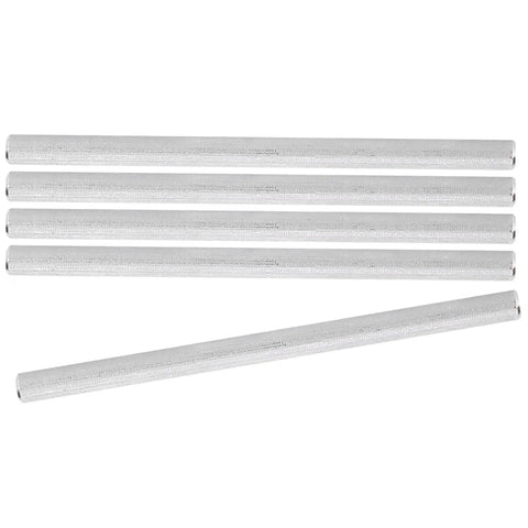 Image of 5 stainless steel robot axles, 6mm x 100mm, showing flat side for set screw contact. D Shaft Stainless Steel Robot Axle 6mm x 100mm 5 Pack Flat Side Drive Shaft For FTC FRC Robots And DIY Builds Smooth Bearing Fit Set Screw Contact D Bore Match Beefy Pro Grade Build Ready.
