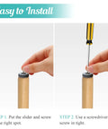 Installation steps for 24 Pack Screw On Furniture Sliders For Heavy Gear 1 Inch Square Floor Glides, showing securing with screwdriver.