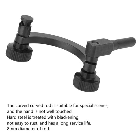 8mm Dial Indicator Holder And Centering Stand For Machinists Half Round Test Dial Indicator Support For Pro Grade Precision Measurement In Workshop High Quality Alignment Tool For Machining Setup, blackened steel curved rod
