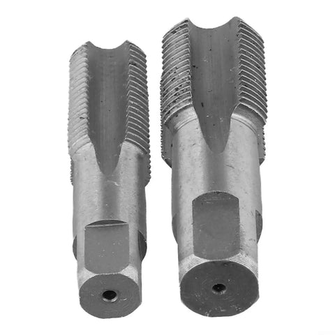 Super Cool 2 Piece Npt Pipe Tap Set For Fast Thread Repair On 1/2 And 3/4 Inch Water Pipes With Heavy Duty Carbon Steel Hand Tool Kit To Fix Damaged Plumbing Lines Quick And Easy, 2 taps