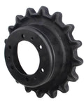 Heavy Duty Track Drive Sprocket For JCB 180T 190T 1110T with 17 teeth and 6 bolt holes, sturdy black metal construction.