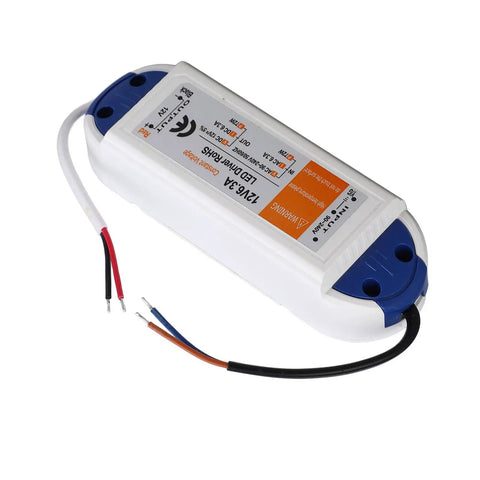 LED Driver 6.3A 72W Power Supply Transformer 90 240V AC To 12V DC For LED Strips Bulbs Computer Projects Industrial Outdoor Lighting Applications Pro Grade High Power Reliable Converter For Home Garage Workshop, compact wired unit