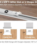 Slick Brass Handle Miter Gauge With Smooth Roll Track Stops And Solid Build Box Joint Jig, Dead Center Table Saw Router Alignment Ruler for T-Miter and U Shape slots.