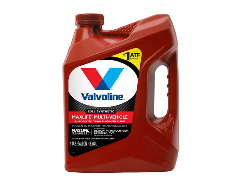 Multi-Vehicle Full Synthetic ATF Automatic Transmission Fluid 1 Gallon Case Of 3 red bottle front view for smooth shifting