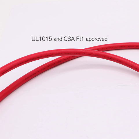6 AWG Tinned Copper Battery Wire Kit With 13.1 Ft Red And Black Power Cables UL1015 CSA Approved Includes Two 6.5 Ft Cables, Six Three-Eighths Inch Lugs, Six Five-Sixteenths Inch Lugs, Heat Shrink Tubing, OFC Welding Cable For Inverters And Boats. red UL1015 cable