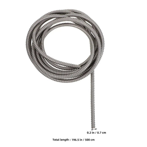 Top Notch Flexible Stainless Steel Wire Loom Sleeve For Heavy Duty Cable Management 500 cm length silver cable guard.