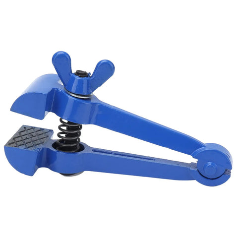 50mm Mini Hand Vise With Carbon Steel Build And Non Slip Jaw, Locking Clamps For Precise Small Parts Work, Handy Boss Grade Tool For Maintenance, Model Making, Jewelry Crafting And Electronics Projects, blue side view