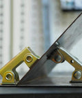 Slick V Shape Welding Magnet With Adjustable F Clamp Grip No Fuss Mount For Doors Toolboxes Windows Or Furniture Assembly, holding metal sheets.
