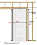 36 By 80 Inch Sliding Pocket Door Kit With Track Hardware And Frame, White Paintable Door Slab Included, installed view