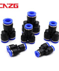Top Shelf 100 Piece Plastic Push To Connect Pipe Fittings Kit For Air And Water Systems With Quick Release Design For 4mm Up To 16mm Od Tubing black and blue fittings