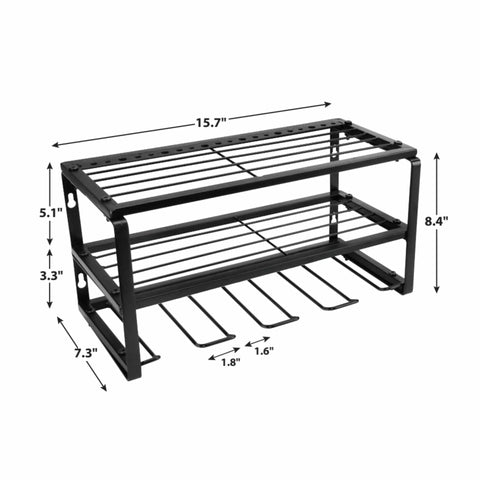 Kickin Heavy Duty 3 Tier 16 Inch Wall Mount Power Tool Organizer For Cordless Drills Batteries And Chargers iron rack dimensions