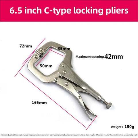Mini Locking Pliers Set For Woodworking And Welding, C Clamp Pincer With Swivel Jaw, Tenon Locator Pad, Alloy Steel Hand Tool With Serious Grip For Clamping, Twisting And Fine Detail Work