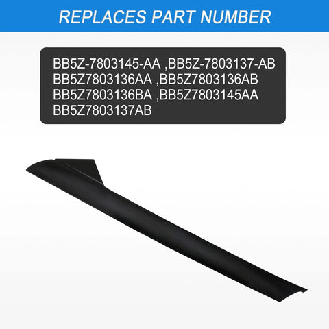 Black A-pillar front windshield outer trim for Ford Explorer (2011–2019), passenger side, replacement part