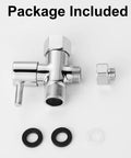 Package includes Brass T Valve Bidet Connector With Shut Off Valve For Toilet Chrome Finish 7/8 Inch By 7/8 Inch By 1/2 Or 3/8 Inch