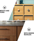 Three Pack Kid Safe Cabinet And Drawer Safety Locks Made From ABS Material With Smooth Round Design shown on drawers