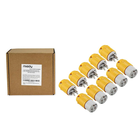 Extension Cord Ends Set For Household Appliances 15 Amp 125 Volt Heavy Duty Replacement Plug And Connector Kit