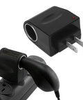 Premium No Sweat Car Cigarette Lighter To House Outlet Adapter Ac Dc Power Converter for small electronics, black, compact design.