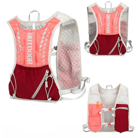Lightweight Running Vest Hydration Backpack with Breathable Mesh Back Reflective Outdoor Daypack for Hiking and Trail Running.