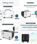 Portable Oil Free Diaphragm Vacuum Pump for Lab Filtration and Distillation, High Flow 10/20/30 L/min, control features shown