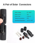 Waterproof Solar Panel Connector Kit 10 Pack 5 Pairs IP67 Male and Female PV Connectors For 10 To 12 AWG Cables 1000V 30A