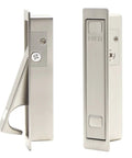 2 Pack Pocket Door Pull Handle Set With Flush Mount Finger Edge Push To Open Recessed Pulls For Pocket Sliding Doors And Cabinets Brushed Nickel Finish Easy Install Sleek Modern Hardware, brushed nickel flush pull