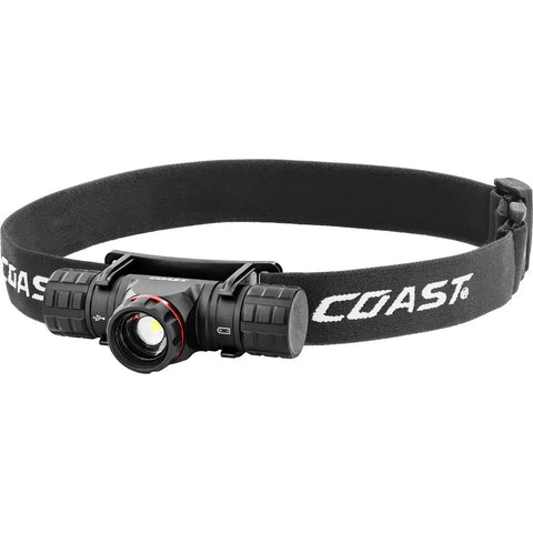 XPH25R USB Rechargeable Dual Power LED Headlamp with Pure Beam Twist Focus 410 Lumens Magnetic Base on black adjustable strap