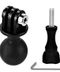 Universal Ball Mount Adapter For Action Cameras, Rotating Ball Head Mount with Metal Screw and Hex Key for Clean Front Mount