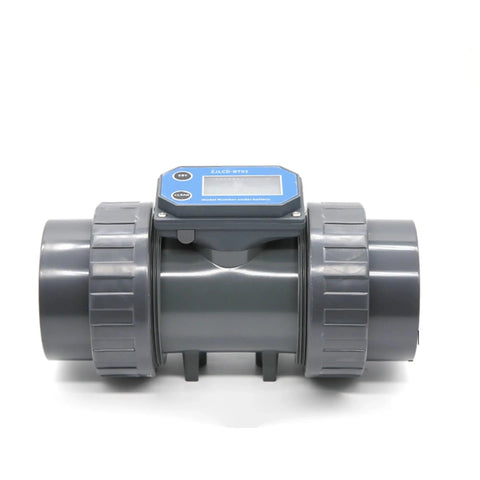 2 Inch Electronic LCD Turbine Flow Meter With Digital Display For PVC Water Lines NPN Output A Real Workhorse