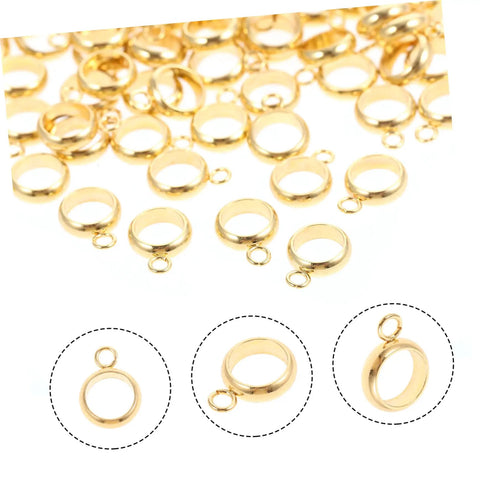 Top Shelf Go To Diy Jewelry Making Kit Featuring Stainless Steel Bail Bead Jump Rings And Polished Chrome Spacer Links for gold bail beads.