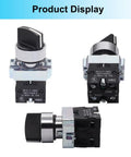Two Pack 22mm Rotary Selector Switch Maintained Latching 3 Position 2NO 440V 10A Panel Mount Fits 22mm Hole DIY Friendly