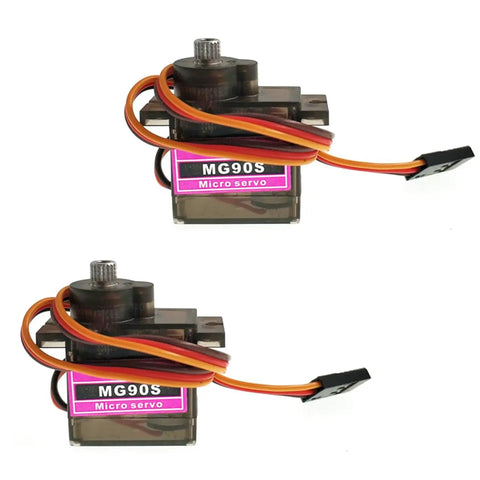 Two Pack MG90S 9g Metal Gear Micro Servo Twin Pack Upgraded SG90 Digital Micro Servos For RC Cars Boats Helicopters