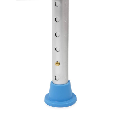 Close-up of adjustable leg and anti-slip foot on No Tool Needed Adjustable Shower Stool With Anti Slip Feet Tub Chair Bath Bench For Seniors.