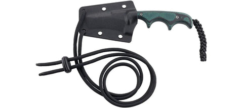 Minimalist Neck Knife With 12C27 Blade Steel, Micarta Handle, Durable Thermoplastic Sheath and Mounting Options for Easy EDC Carry